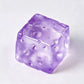 Translucent purple cheese cube squishy toy with moulded holes