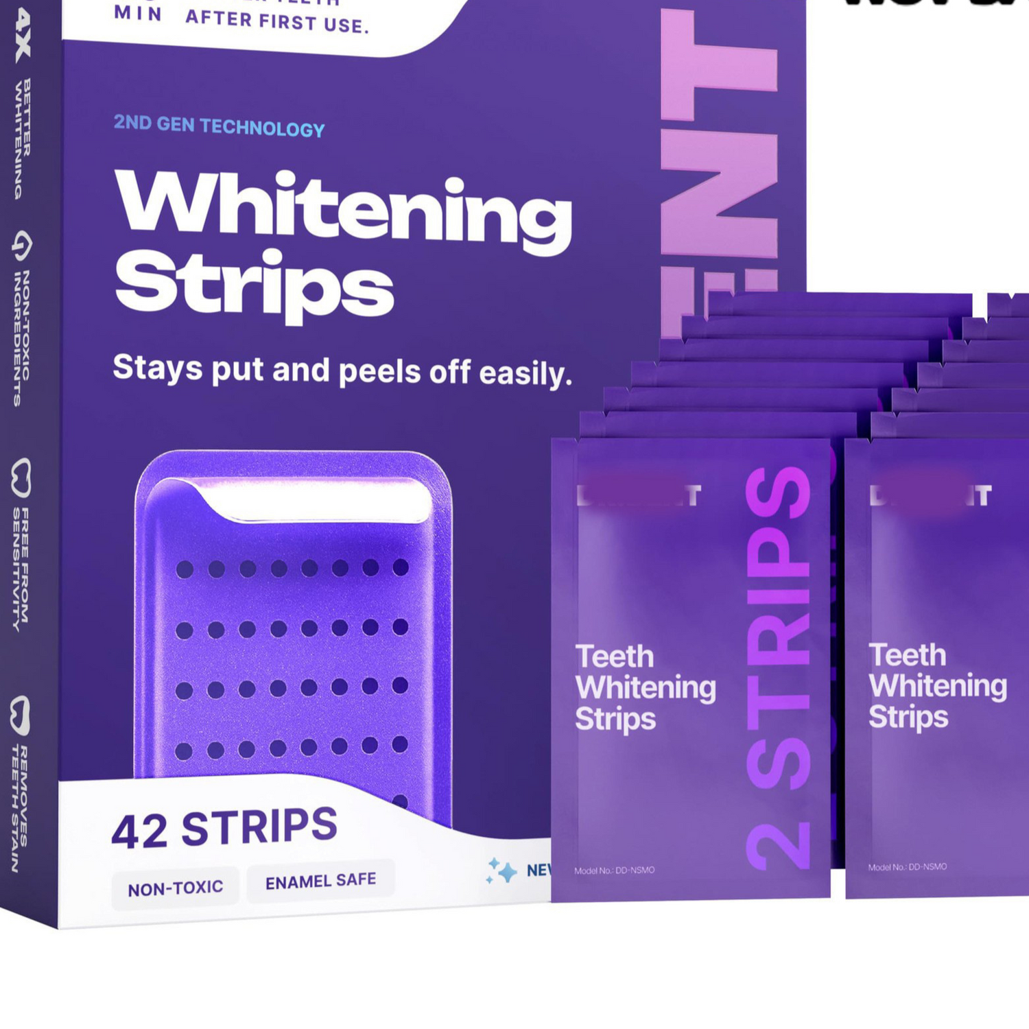 Purple Teeth Whitening Strips | in-use moment