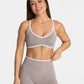 Contrast Trim Seamless Four-Piece Yoga Set for Women, Bra Tank Shorts and Leggings