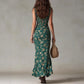 Bohemian Ruffled Sleeveless High-Slit Dress