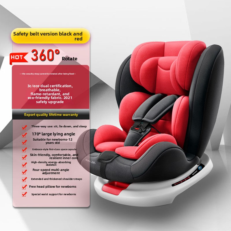 Child car seat shown with paired colorway options side by side
