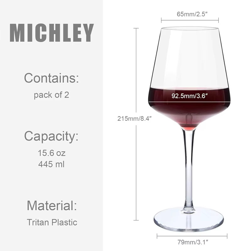 2/4/6PCS Set Unbreakable Plastic Wine Glass High Quality Goblet Transparent Tritan Plastic Wine Juice Drink Cup Party