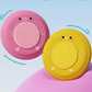 Pink pig and yellow chick soft plush flying disc dog toys side by side