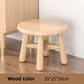 Solid wood stool seat surface showing the clear varnish seal and open grain