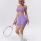 Women's High-Waisted Yoga Sports Bra and Shorts