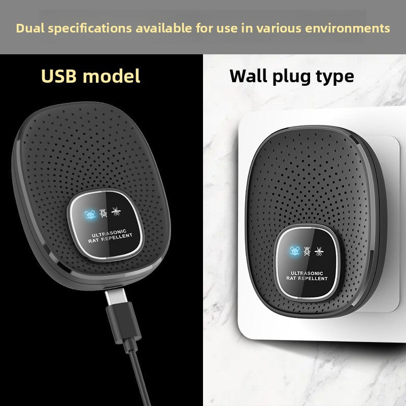 Compact black ultrasonic pest repeller molded housing
