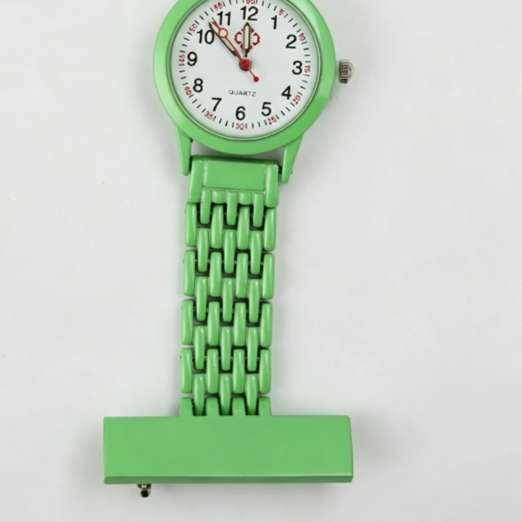 Nurse fob watch colour finish displayed to show the dial and link band
