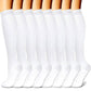 Set of knee-high compression socks displayed in assorted printed color combinations