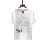 Cotton crew neck t-shirt worn in a relaxed everyday look, showing the straight body cut