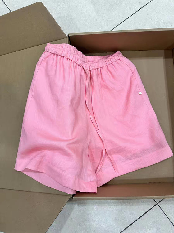 Summer Women Linen High Waist Loose Shorts