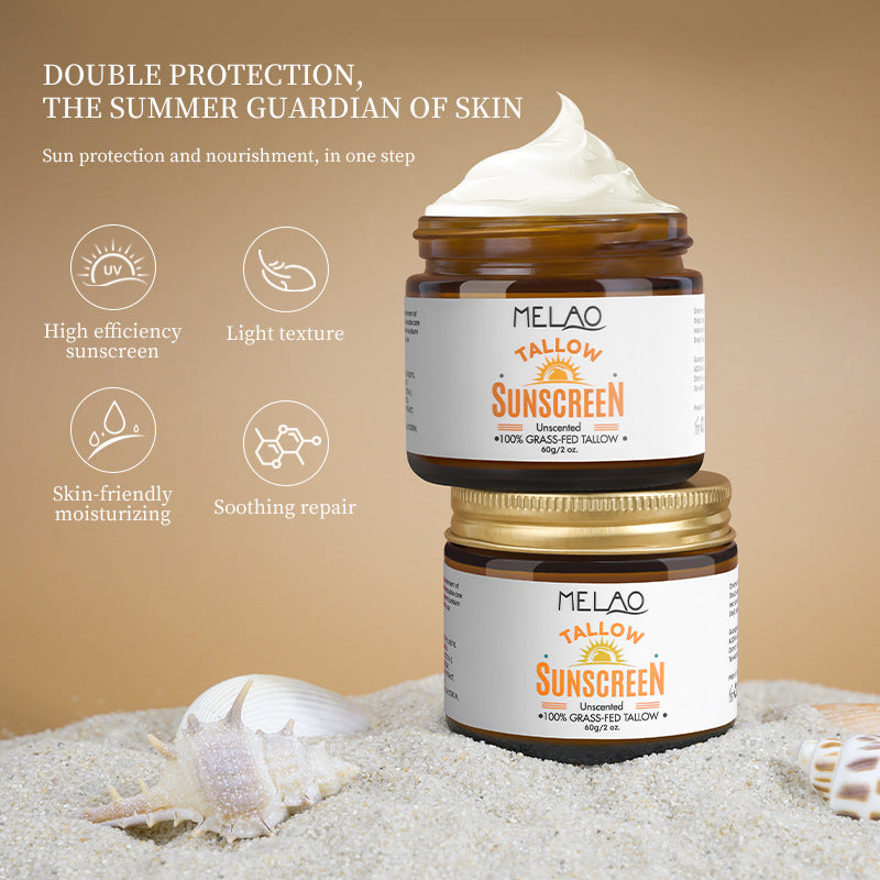SPF50 sunscreen cream tube side profile with cap detail
