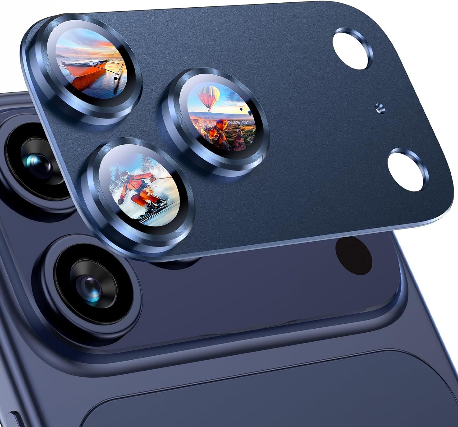 Back of the lens protector showing the 3M adhesive mounting layer