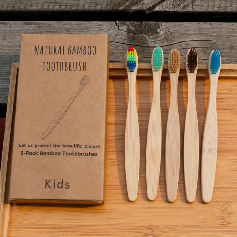 Soft-bristled bamboo toothbrush set | macro material texture detail