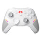 Full view of the white ABS wireless game controller with textured side grips