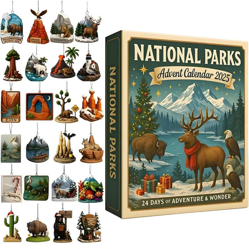 Christmas advent calendar gift box shown from the front