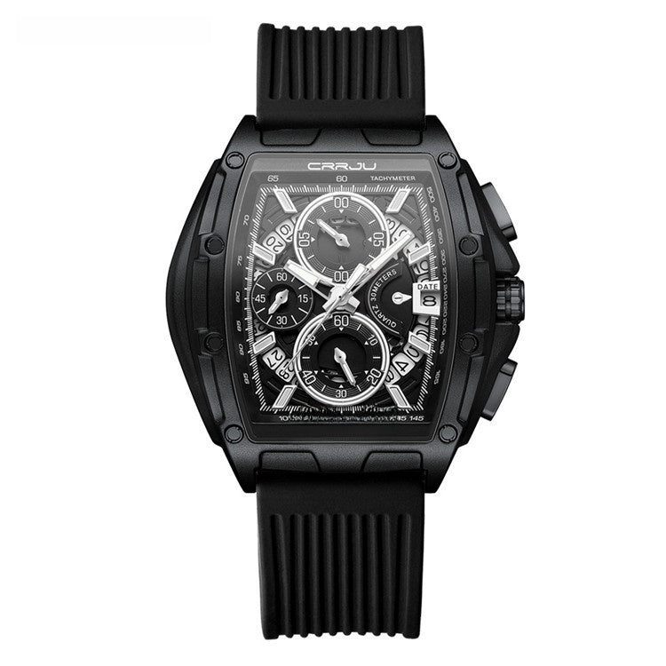 Quartz silicone strap watch styled in a modern interior scene