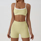 Womens yoga and pilates set in a smooth matte knit with flat bonded seams