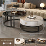 Black Frame, White Cabinet, White Stone and Black Glass Tops / 60x80cm | 24x31 in