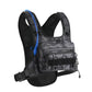 Close view of the zipped main pocket on the front of the hydration chest pack