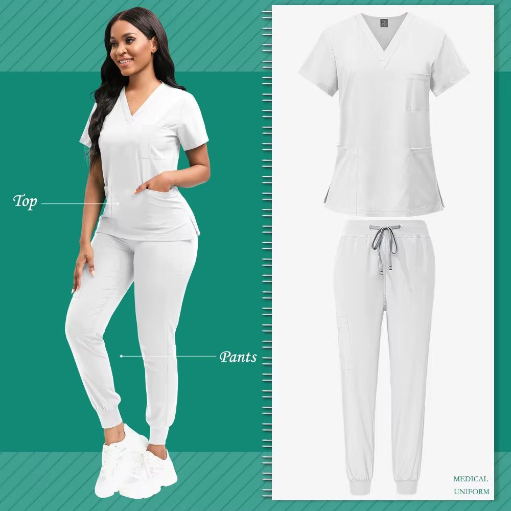 Scrubs Women Beauty SPA Uniform Pet Clinic Store Veterinary Dentistry Work Clothes Set High-Quality Medical Nurse Uniform Unisex