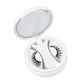Magnetic false eyelashes shown next to a hand for scale reference