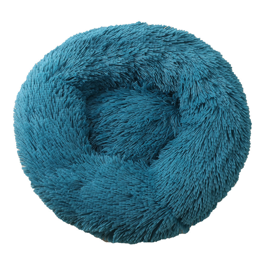 Round Plush Pet Bed Washable Donut Dog Bed