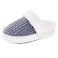 Warm plush house slipper with faux fur band and molded anti slip EVA sole