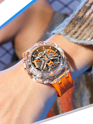 Men's Hollow Multi-Function Sports Watch | side profile angle shot