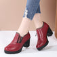 Womens Round Toe Platform Shoes with Side Zipper