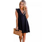 Womens Lace V-Neck A-Line Dress