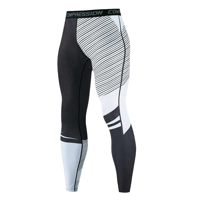 Mens quick dry printed compression legging fitted close from waist to ankle