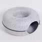 Thick felt wall of the cat tunnel bed shown close to show the firm round edge