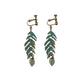 Bohemian vintage clip-on tassel drop earrings on a zinc alloy frame, handmade boho pair on white studio background