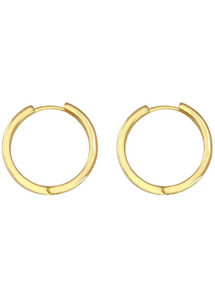 Detail of the hinge closing on the gold circle earring