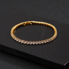 Zircon Cuban Chain Necklace - Gold 8inch