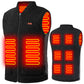 Black heated sherpa fleece vest with illustrated heating panels, Black option, size XL