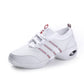 White mesh dance sneaker with red stripes and a heel air cushion, EU size 37 option