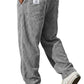 Elastic drawstring waistband detail of the wide wale corduroy trousers
