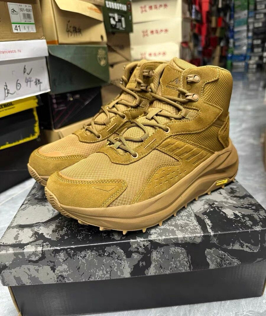 Men's mid-top hiking boot shown from the side profile