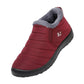 Cozy unisex winter bootie with faux wool lining and a rounded stitched toe