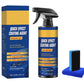 Blue Quick Effect bottle laid out with its carton, a foam applicator pad and a blue cloth