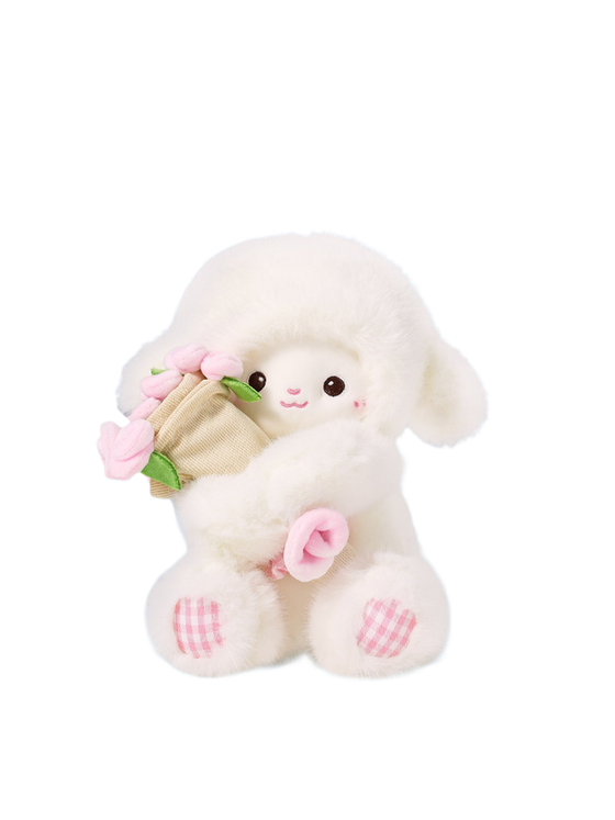 Lenle Flower Bouquet Lamb and Bear Plush Toy