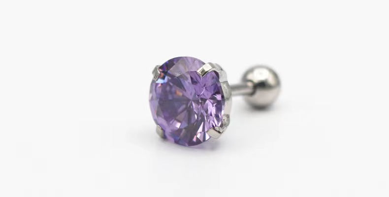 Geometric Zircon Stud Earrings | top down clean shot
