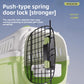 Side view of the hard shell pet crate showing moulded slot vents along the wall