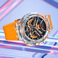 Hollow sports watch worn on the wrist in everyday use