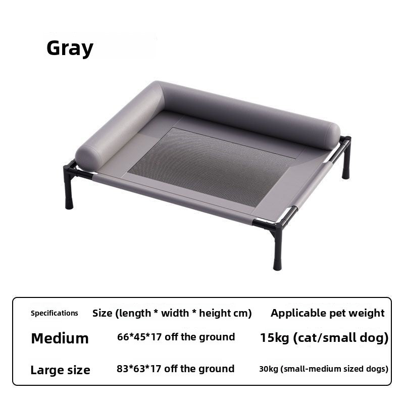 Pet camp bed mesh panel and side bolster shown in close detail