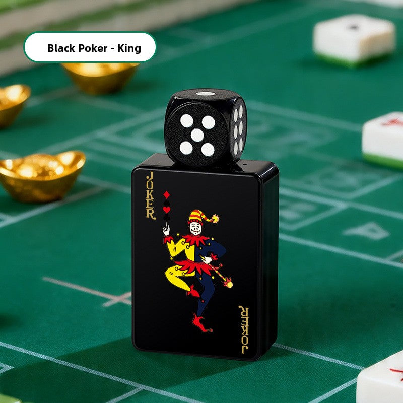 Card shaped electric lighter showing the glowing heating coil at the top