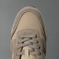 Side angle of leather shoe with stitched welt and thick sole