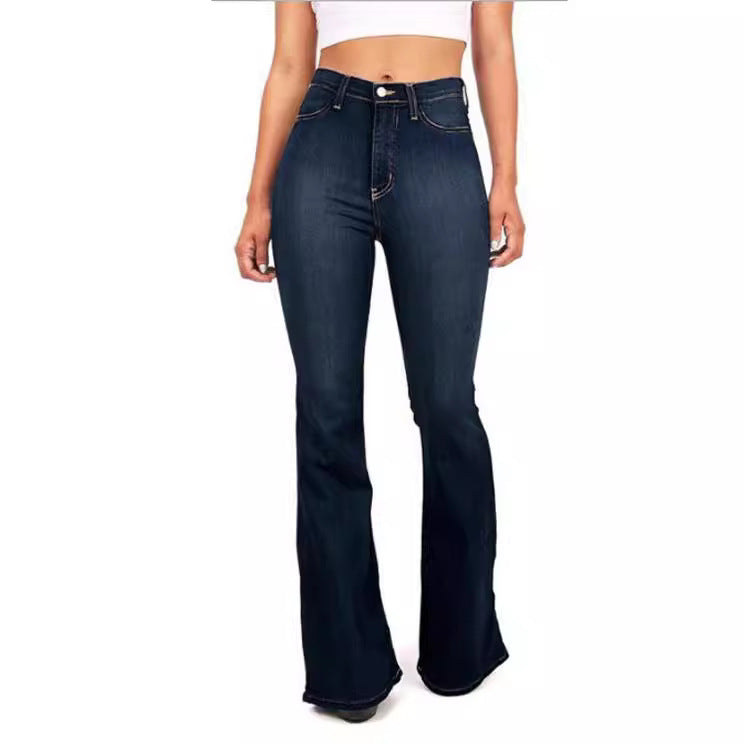 Womens bootcut jeans with a five pocket cut and gentle flare from the knee to the hem