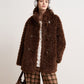 Faux Shearling Winter Coat | back silhouette mid-length cut